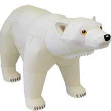Oso polar de papel 3D - Manualidades para niños - Papiroflexia facil - Papiroflexia ANIMALES - Papiroflexia Animales 3D