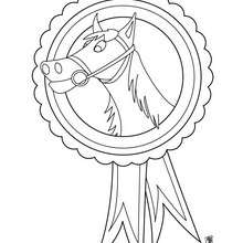Dibujo para colorear : un trofeo de una carrera de caballo
