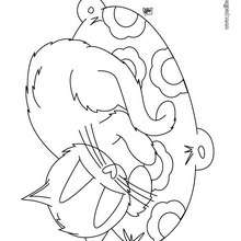 Dibujo de un gatito en su cesta - Dibujos para Colorear y Pintar - Dibujos para colorear ANIMALES - Dibujos GATOS para colorear - Dibujos para colorear GATITOS