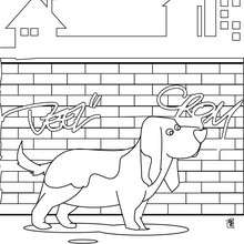 Dibujo para colorear : un perro tipo Basset