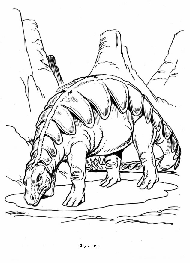 Dibujos para colorear estegosaurio realístico 