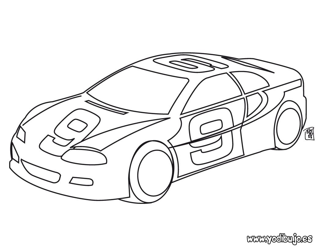 Dibujos para colorear coche de carrera 