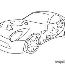 Dibujo coche con estrellas - Dibujos para Colorear y Pintar - Dibujos para colorear VEHICULOS - Dibujos para colorear COCHES - Dibujos para colorear COCHES TUNING