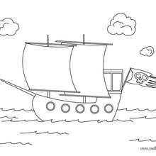 Dibujo para colorear : barco de piratas