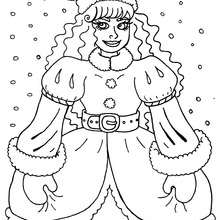 Dibujo de vestido princesa de las nieves para colorear - Dibujos para Colorear y Pintar - Dibujos de PRINCESAS para colorear - Dibujos para pintar PRINCESAS