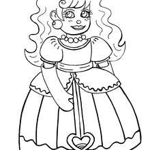 Dibujo princesa Menina - Dibujos para Colorear y Pintar - Dibujos de PRINCESAS para colorear - Dibujos de PRINCESA ESPAÑOLA para colorear