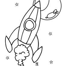 Dibujo cohete espacial - Dibujos para Colorear y Pintar - Dibujos infantiles para colorear - Dibujos ESPACIO y EXTRATERRESTRES para colorear