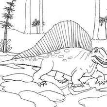 Dibujo dinosaurio dimetrodon - Dibujos para Colorear y Pintar - Dibujos para colorear ANIMALES - Dibujos para colorear DINOSAURIOS - Pintar dinosaurios DIMETRODON
