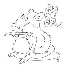 Signo de la Rata - Dibujos para Colorear y Pintar - Dibujos infantiles para colorear - Signos astrológicos chinos para pintar