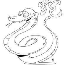 Signo de la Serpiente - Dibujos para Colorear y Pintar - Dibujos infantiles para colorear - Signos astrológicos chinos para pintar