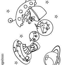 Dibujo batalla galáctica de naves espaciales - Dibujos para Colorear y Pintar - Dibujos infantiles para colorear - Dibujos ESPACIO y EXTRATERRESTRES para colorear