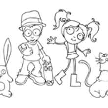 Dibujo para colorear : Clara y sus amigos