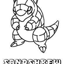 Dibujo Pokemon Sandshrew - Dibujos para Colorear y Pintar - Dibujos para colorear MANGA - Dibujos para colorear POKEMON - Dibujos para colorear POKEMON TIERRA