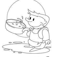 Dibujos para colorear cocinando la sopa 