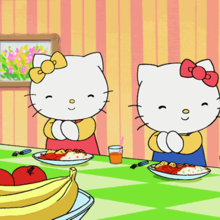 Imagen : Dibujo Hello Kitty comiendo