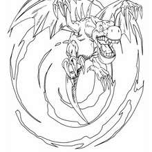 Dibujo winged dragon con alas - Dibujos para Colorear y Pintar - Dibujos para colorear MANGA - Dibujos para colorear de YU GI OH - Dibujos para colorear DRAGON YU GI OH