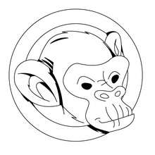 dibujo de mono chimpance - Dibujos para Colorear y Pintar - Dibujos para colorear ANIMALES - Dibujos ANIMALES SALVAJES para colorear - Dibujos ANIMALES DE LA JUNGLA para colorear - Colorear MONOS - Dibujos para pintar CHIMPANCE