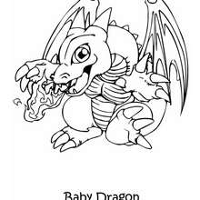 Dibujo bebe dragon - Dibujos para Colorear y Pintar - Dibujos para colorear MANGA - Dibujos para colorear de YU GI OH - Dibujos para colorear DRAGON YU GI OH