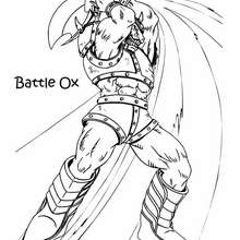 Dibujo para colorear : bufalo battle ox