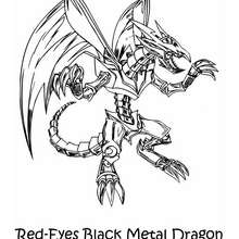 Dibujo red eyes black metal dragon - Dibujos para Colorear y Pintar - Dibujos para colorear MANGA - Dibujos para colorear de YU GI OH - Dibujos para colorear DRAGON YU GI OH