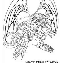 Dibujo para colorear : black skull dragon