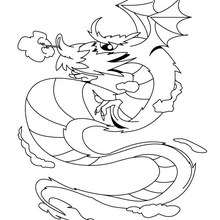 Dibujo para colorear : dragon con alitas