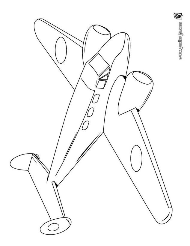 Dibujos para colorear un avión escuela 