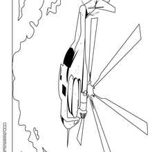 Dibujo de un helicoptero militar - Dibujos para Colorear y Pintar - Dibujos para colorear MEDIOS DE TRANSPORTE - Dibujos para colorear HELICOPTEROS