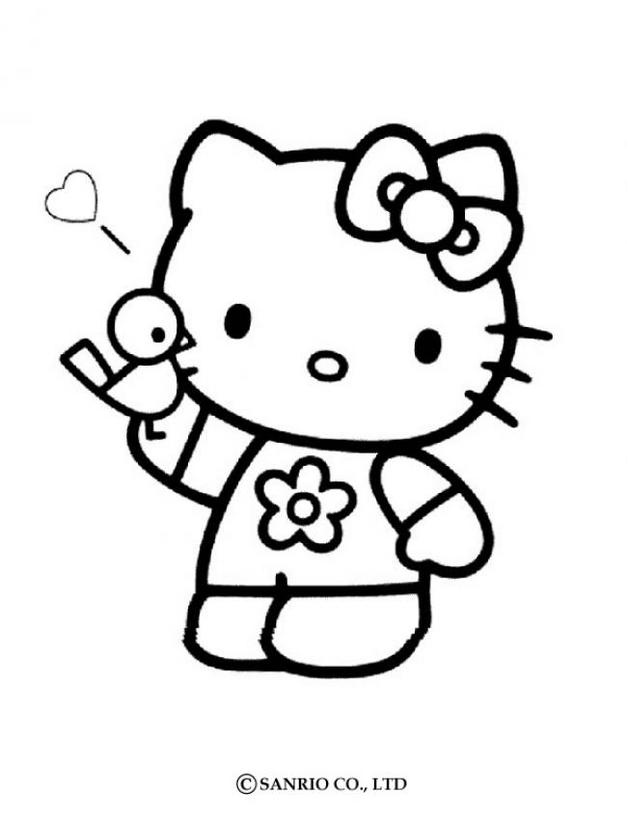 Dibujos para colorear hello kitty beso 