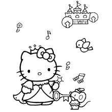 Dibujo para colorear : Castillo de Hello Kitty