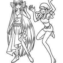Dibujo para colorear : Maria y Eriku (mermaid melody)