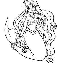 Dibujo para colorear : la sirena Noel (mermaid melody)