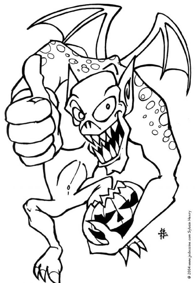 Dibujos para colorear el monstruo de halloween 