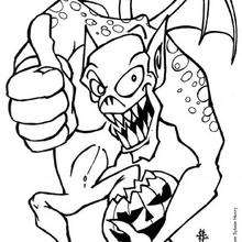 Dibujos para colorear el monstruo de halloween 