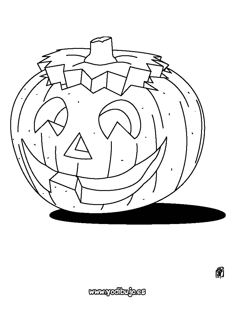 Dibujos para colorear halloween: calabaza 