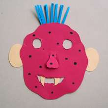 Manualidad infantil : Máscara de monstruo rojo