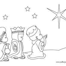 Dibujo para colorear : los 3 Reyes Magos para infantiles