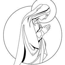 Dibujos para colorear la virgen maria rezando 
