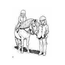 Dibujo para colorear : caballo equitación