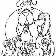 Dibujo para colorear : La familia Perro fox terrier