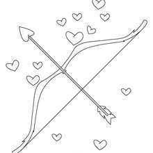 Dibujo para colorear : Arco y flechas del Amor