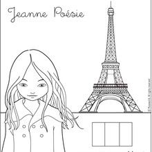 Dibujo para colorear JEANNE POESIE EN PARIS - Dibujos para Colorear y Pintar - Dibujos para colorear PERSONAJES - Dibujos para colorear y pintar PERSONAJES - MUSEWORLD para colorear - Dibujos para colorear JEANNE POESIE EN PARIS
