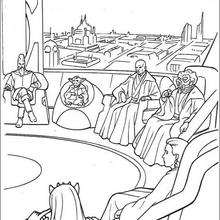 Dibujo para colorear : El Consejo de los caballeros Jedi