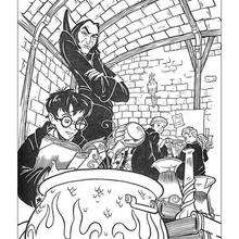 Dibujo de Severus Snape con Harry Potter - Dibujos para Colorear y Pintar - Dibujos de PELICULAS colorear - Dibujos para colorear HARRY POTTER - Dibujos para colorear e imprimir HARRY POTTER