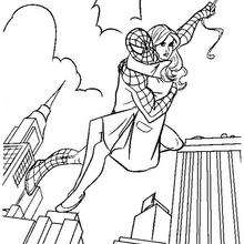 Dibujo para colorear Spiderman y Mary Jane - Dibujos para Colorear y Pintar - Dibujos para colorear SUPERHEROES - Dibujos para colorear SPIDERMAN - Dibujos para colorear MARY JANE WATSON