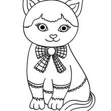 Dibujo para colorear : cachorro gato Cartujo