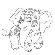 Dibujo para colorear ELEFANTE DE INDIA - Dibujos para Colorear y Pintar - Dibujos para colorear ANIMALES - Dibujos ANIMALES SALVAJES para colorear - Dibujos ANIMALES DE LA SABANA para colorear - Colorear ELEFANTE