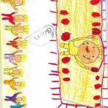 Ganador de la medalla (Adrian, 7 años) - Dibujar Dibujos - Dibujos de NIÑOS - Dibujos de DEPORTES - Dibujos de los juegos olimpicos del CEIP Alvaro Cunqueiro - Mondoleño