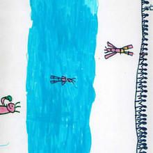 Ilustración infantil : Natación (David Muiño, 8 años)