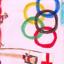 Ilustración infantil : Inauguracion olimpiadas (iria Nunes, 9 años)